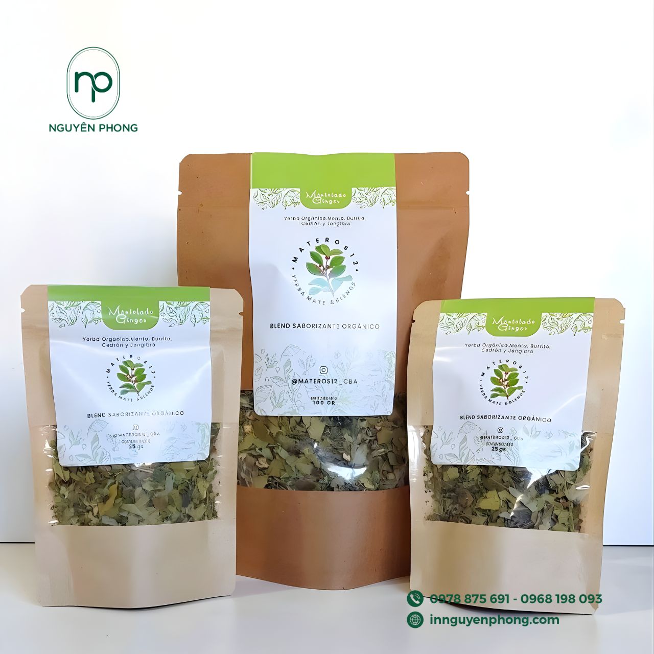 Mẫu in tem dán trà hoa chất liệu decal nhựa